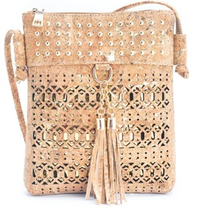 Kurk Crossbody Tas met Gouden Details – Elegant & Duurzaam